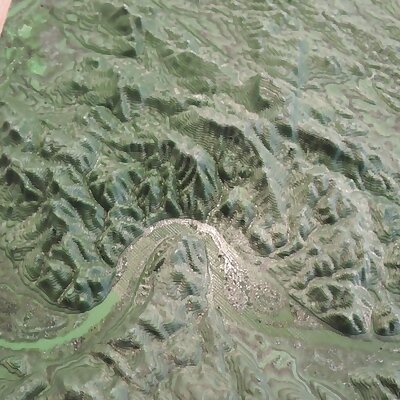 Topographic 3D Map  Danube Bend Dunakanyar
