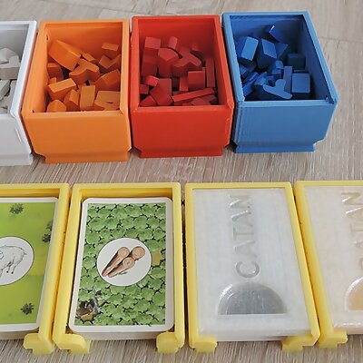 Magnetic stackable catan card and figures traybox