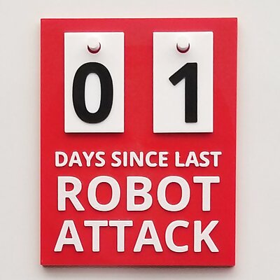 Robot attack safety counter sign with tags