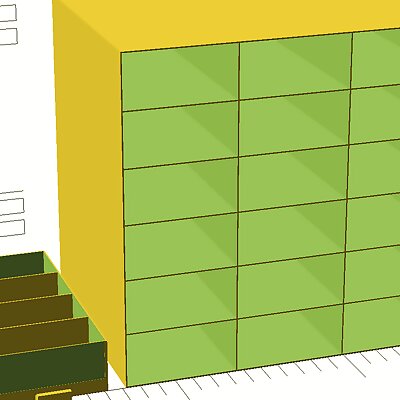OpenScad Customizable Storage Box With Dividable Drawers