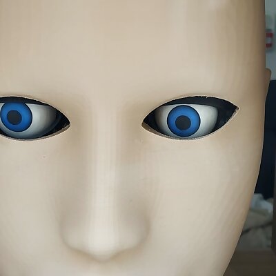 Remix of the Eye animatronic with creepy human face