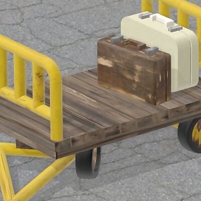 Train station luggage cart in H0 187 scale