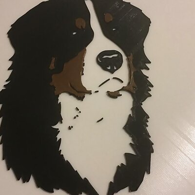 Multicolor Bernese Mountain dog print for single extruder printers