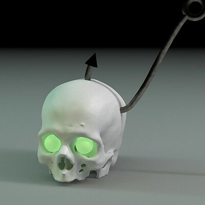 Halloween Skull With Meat Hook and GlowInTheDark Eyes