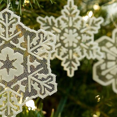 Snowflake Ornaments with tulle center