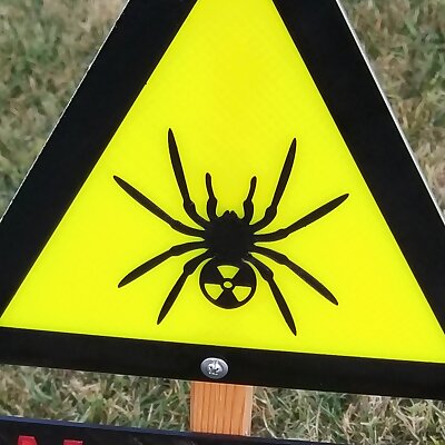 Radioactive Spiders Warning Sign for Halloween
