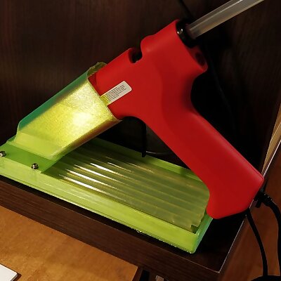 Kaufland glue gun stand with glue stick compartment