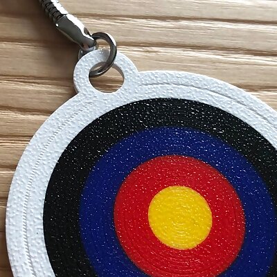 Archery target keychain multimaterial