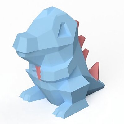LowPoly Totodile  Dual Extrusion version