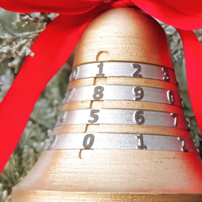 Christmas bell cryptex with your own code and hidden compartment