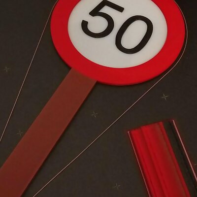 50  Speed Limit Birthday Sign Fifty